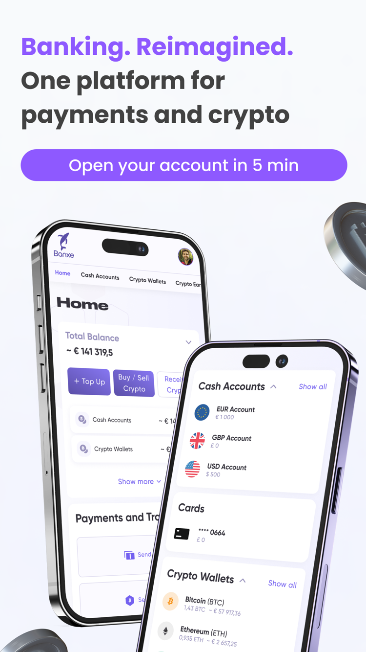 Banxe iOS app account screen
